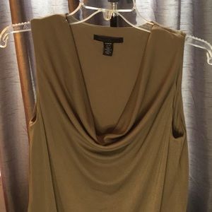Olive green cowl neck dress